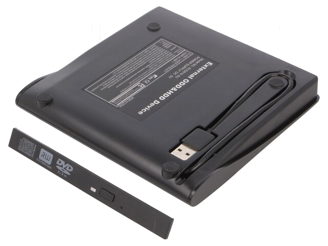 Behuizing voor CD/DVD optische drive; zwart; Eigenschappen: PnP