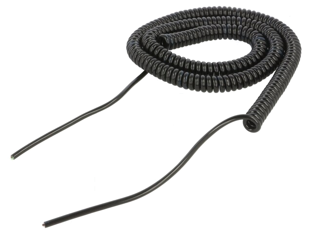 Leiding: spiraalvormig; 3x0,35mm2; niet-afgeschermd; PUR; zwart