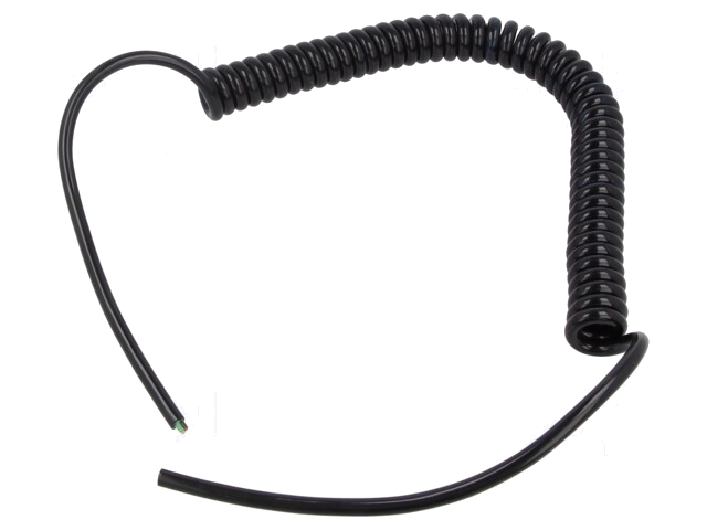 Leiding: spiraalvormig; 3x0,5mm2; niet-afgeschermd; PUR; zwart