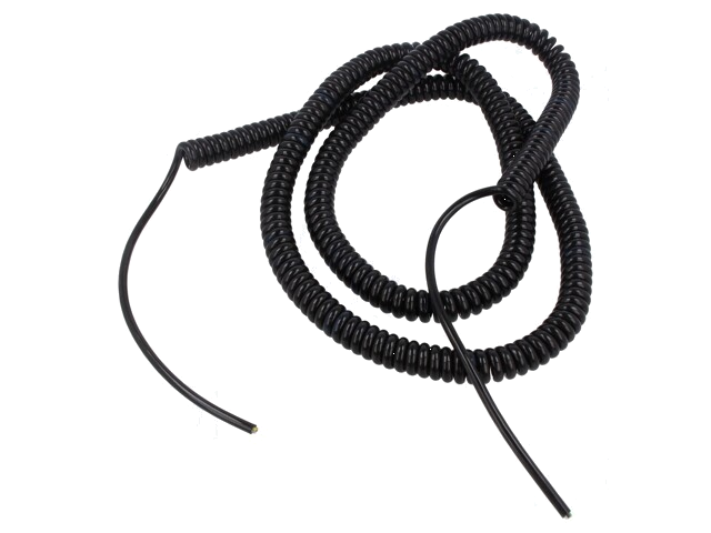 Leiding: spiraalvormig; 3x0,5mm2; niet-afgeschermd; PUR; zwart