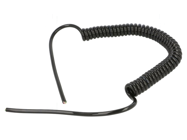 Leiding: spiraalvormig; 6x0,22mm2; niet-afgeschermd; PUR; zwart