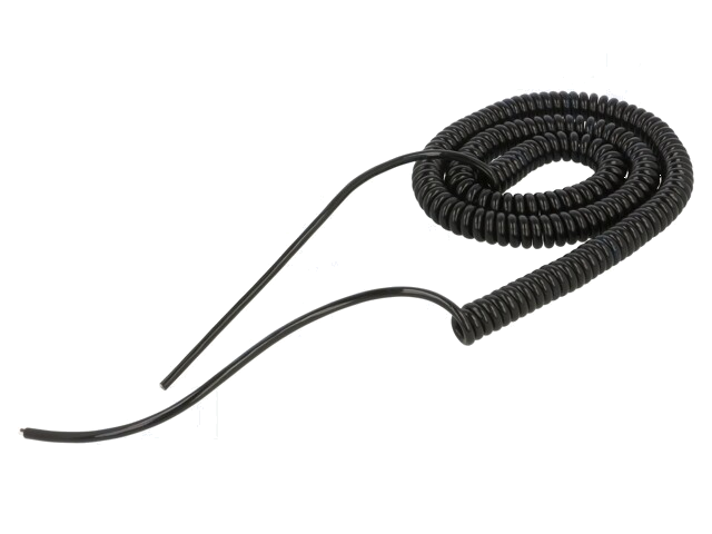 Leiding: spiraalvormig; 3x0,22mm2; niet-afgeschermd; PUR; zwart