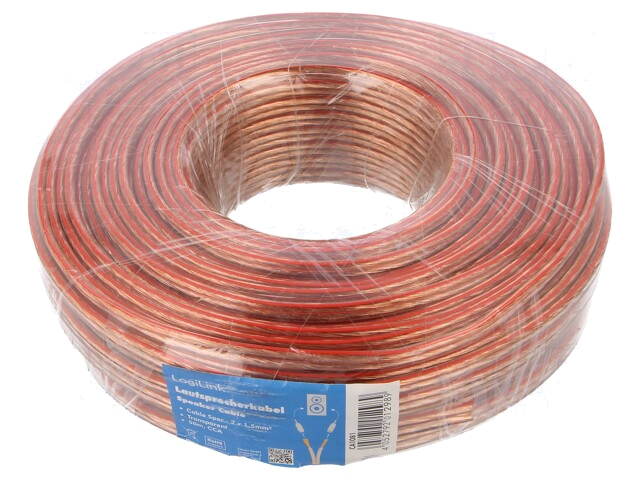 Leiding: voor luidsprekers; koord; CCA; transparant; PVC; 0÷65°C