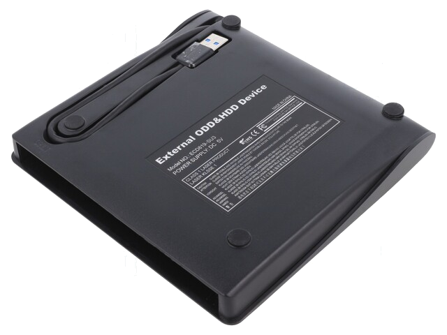 Behuizing voor CD/DVD optische drive; zwart; Eigenschappen: PnP