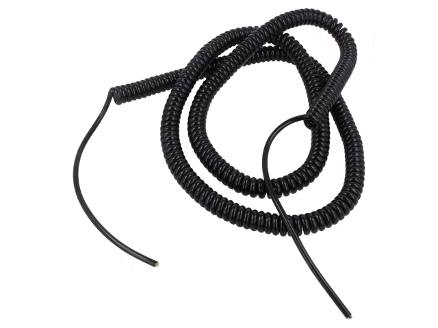 Leiding: spiraalvormig; 3x0,5mm2; niet-afgeschermd; PUR; zwart