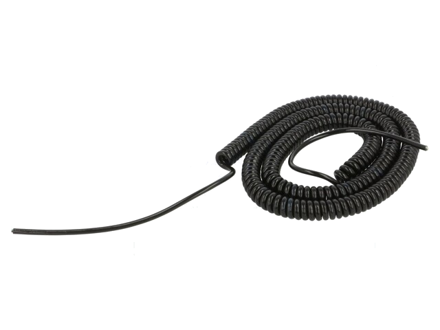 Leiding: spiraalvormig; 3x0,22mm2; niet-afgeschermd; PUR; zwart