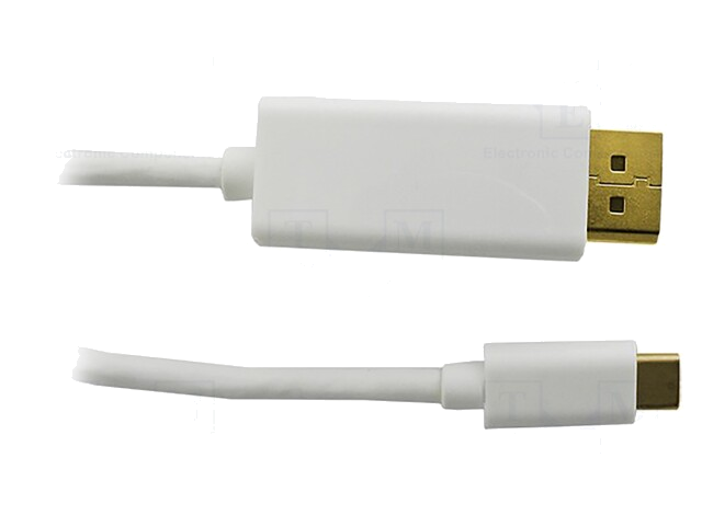 Adapter; DisplayPort 1.2,HDCP,USB 3.1; 2m; wit