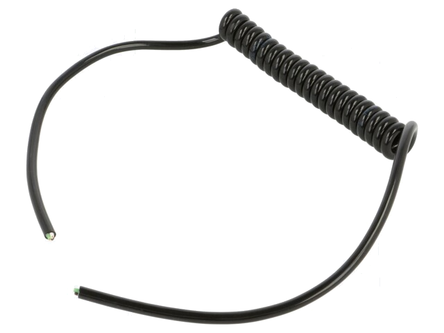 Leiding: spiraalvormig; 3x0,35mm2; niet-afgeschermd; PUR; zwart