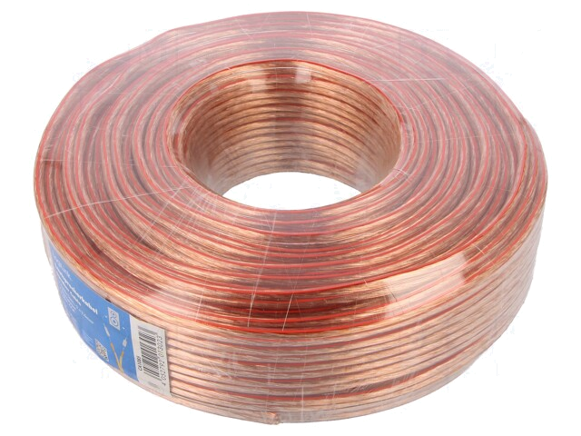 Leiding: voor luidsprekers; koord; CCA; transparant; PVC; 0÷65°C