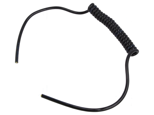 Leiding: spiraalvormig; 3x0,15mm2; niet-afgeschermd; PUR; zwart