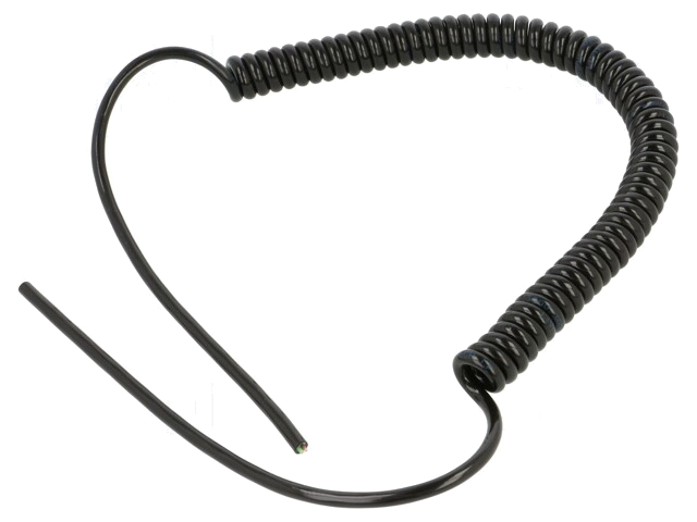 Leiding: spiraalvormig; 3x0,22mm2; niet-afgeschermd; PUR; zwart
