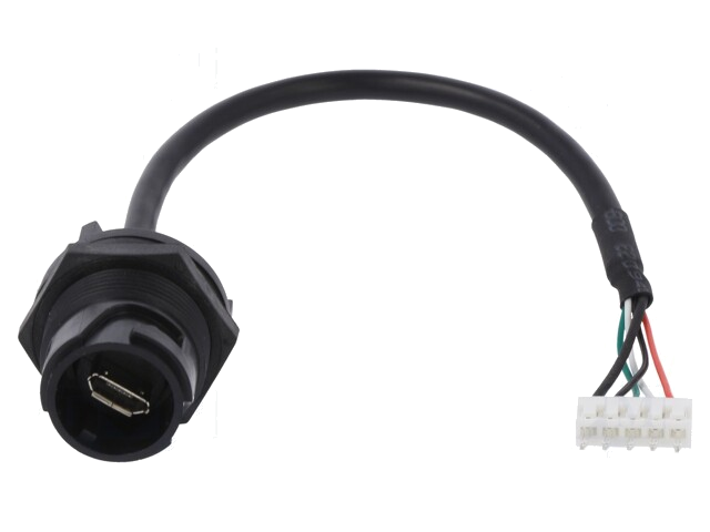 Connector: USB B micro; contact; PIN: 4; bajonet; USB Buccaneer