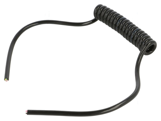 Leiding: spiraalvormig; 6x0,22mm2; niet-afgeschermd; PUR; zwart