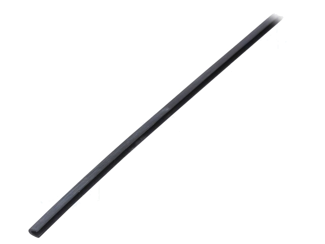 Randbescherming; polyolefin; L: 1,2m; zwart; H: 8,8mm; met lijm
