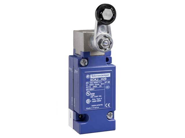 Eindschakelaar; hendel R 41mm, roller van metaal Ø22mm; 10A
