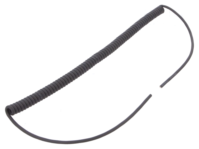 Leiding: spiraalvormig; 2x0,14mm2; PUR; zwart; 300V; 0,3m; 1,2m