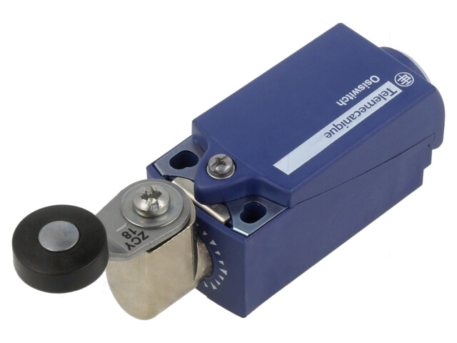 Eindschakelaar; hendel R 33mm, roller van kunststof Ø19mm