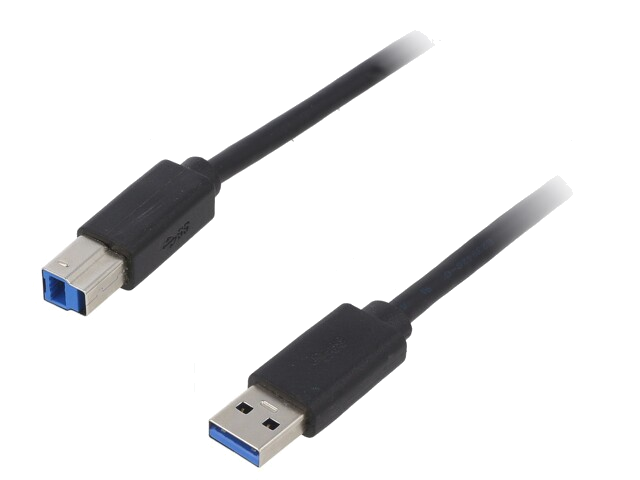 Kabel; USB 3.0; USB-A-stekker,USB-B-stekker; 1,8m; zwart