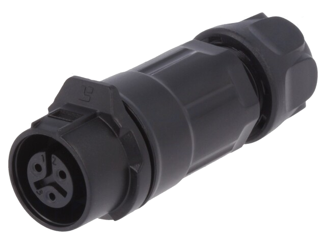 Connector: rond; stekker; maat 12; 02; vrouwelijk; PIN: 3; verguld