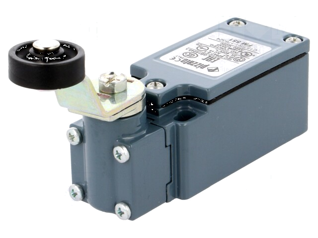 Eindschakelaar; hendel R 40mm, roller van kunststof Ø20mm