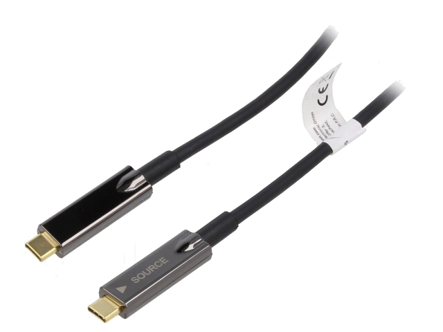 Kabel; optisch,USB 3.1; USB-C-stekker,aan beide zijden; 15m