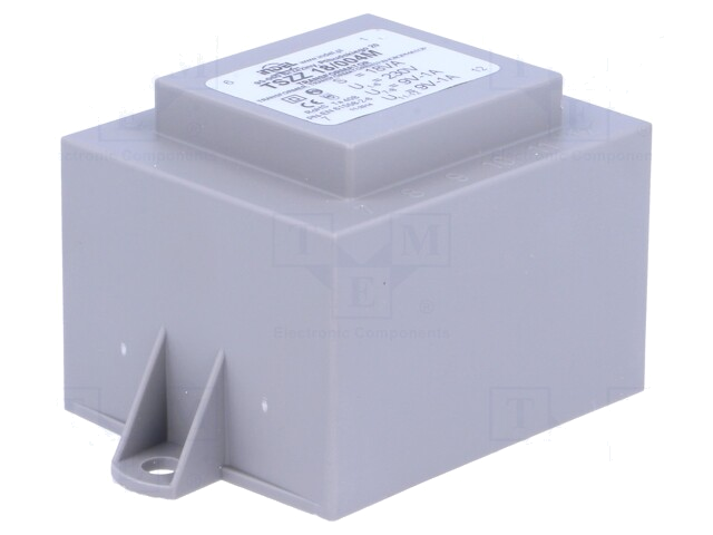 Transformator: ingegoten; 18VA; 230VAC; 9V; 9V; 1A; 1A; PCB; IP00