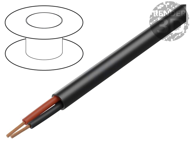 Leiding: voor luidsprekers; BiTsound; 4x4mm2; koord; Cu; zwart