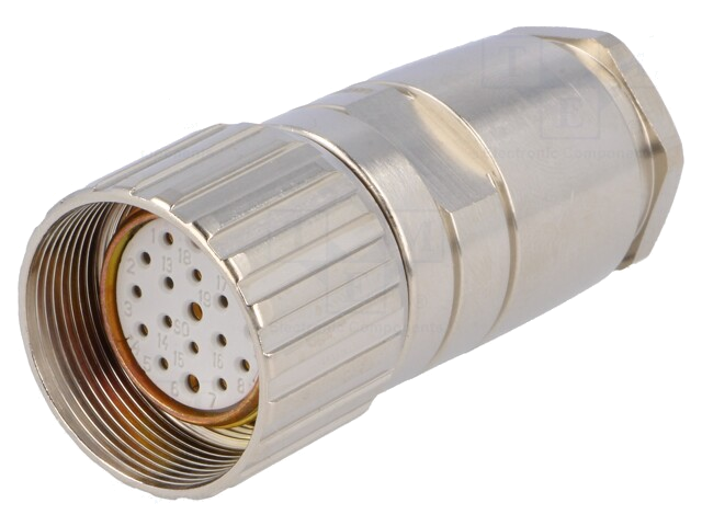 Connector: M23; stekker; PIN: 19(3+16); vrouwelijk; solderen; recht