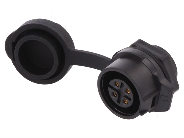 Connector: rond; contact; maat 16; 02; vrouwelijk; PIN: 4; verguld