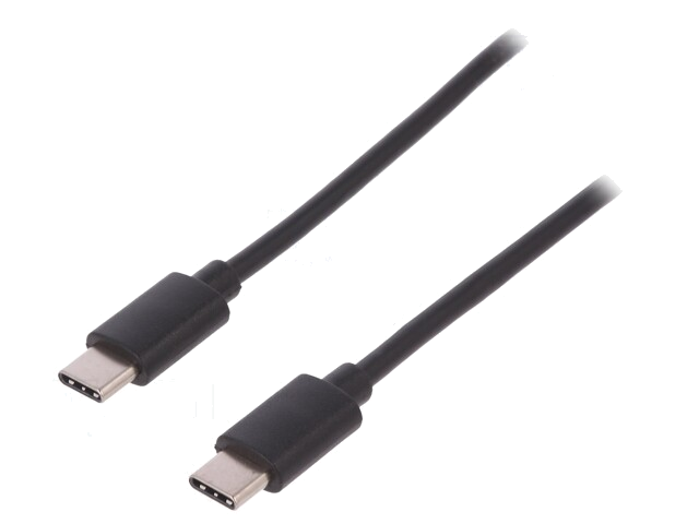 Kabel; USB 2.0; USB-C-stekker,aan beide zijden; vernikkeld; 1,8m