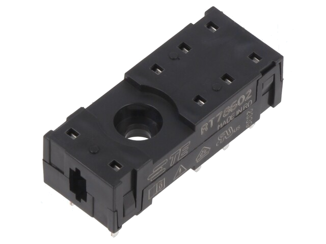 Socket; PIN: 8; 16A; 240VAC; PCB,THT; ronde pin; -25÷70°C
