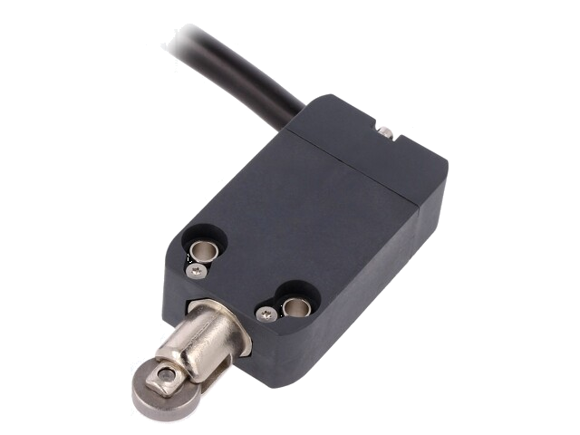 Eindschakelaar; roller van metaal Ø12mm; NO + NC; 10A; kabel 2 m