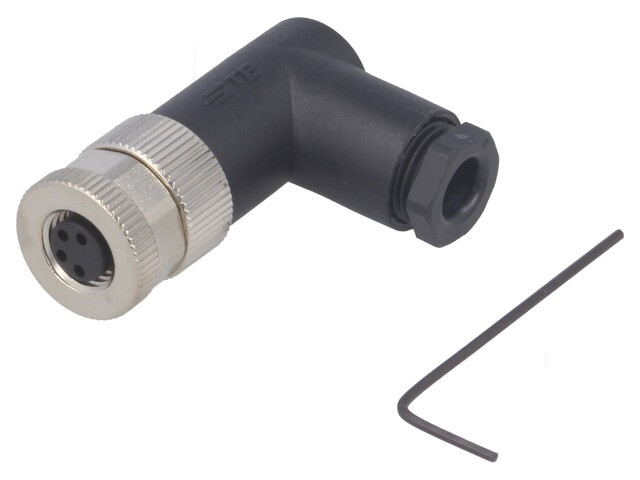 Connector: M8; vrouwelijk; PIN: 4; hoek van 90 °; niet afgeschermd