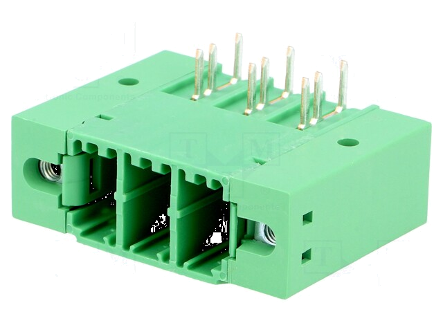 Ontkoppelbare terminal strip; 7,62mm; banen: 3; hoek van 90 °