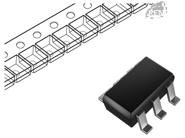 Diode: TVS netwerk; 5,3V; 22A; 300W; SOT23-6; Ch: 4; rol,band