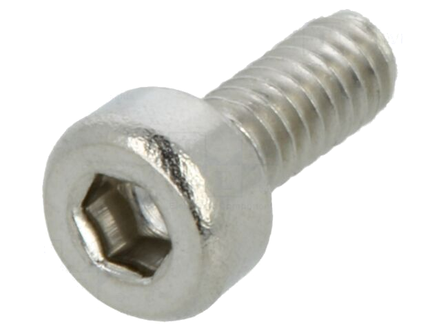 Schroef; M2x5; 0,4; Kop: cilinder; binnenzeskant; HEX 1,5mm