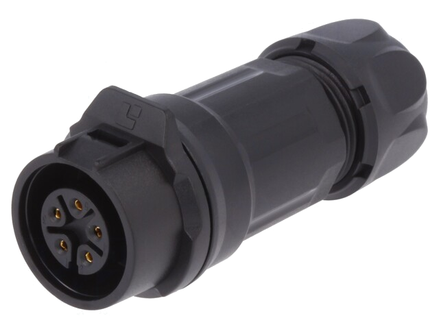 Connector: rond; stekker; maat 16; 02; vrouwelijk; PIN: 5; verguld