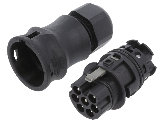 Connector: rond; stekker; RST; mannelijk; PIN: 7; verzilverd; 16A