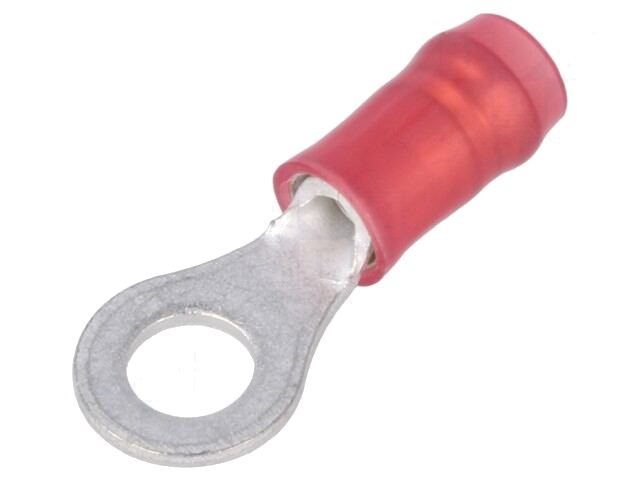 Uiteinde: oog; M4; Ø: 4,17mm; 0,3÷1,42mm2; klemmen; voor draad; rood