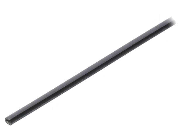 Randbescherming; polyolefin; L: 1,2m; zwart; H: 6mm; met lijm; 5st.