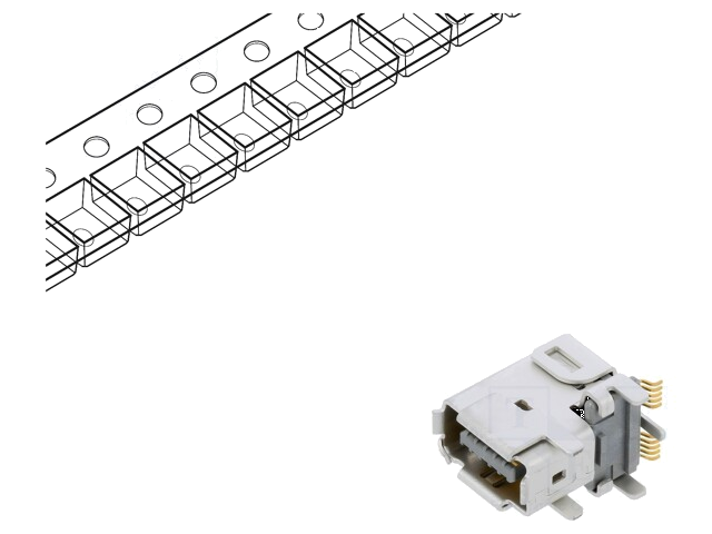 Connector: ix Industrial; contact; IX; mannelijk; PIN: 10; B; op PCB