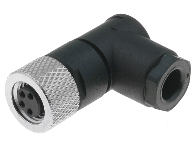 Connector: M8; vrouwelijk; PIN: 4; hoek van 90 °; voor draad