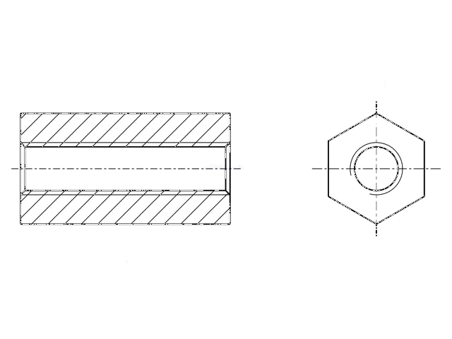 Afstandsbus met schroefdraad; zeskantig; polyamide; M3; L: 15mm