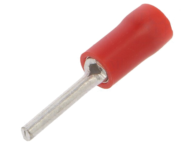 Uiteinde: naald; Ø: 1,9mm; 0,25÷1,5mm2; klemmen; voor draad; rood