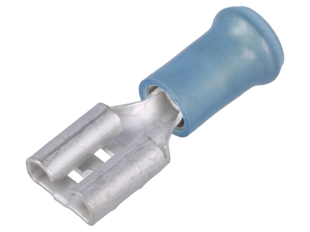 Connector: vlak; 6,3mm; 0,8mm; vrouwelijk; 1÷2,5mm2; klemmen; blauw