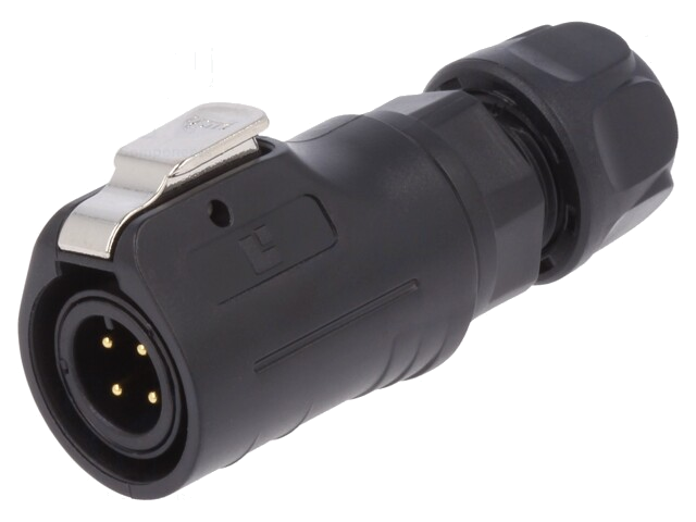Connector: rond; stekker; maat 12; 02; mannelijk; PIN: 4; verguld; 5A