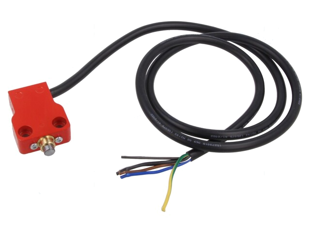 Eindschakelaar; pin Ø8mm; NO + NC; 10A; max.250VAC; kabel 1 m