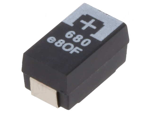 Condensator: tantaal-polymeer; 680uF; 2,5VDC; TPF; SMD; ±20%; 2000h