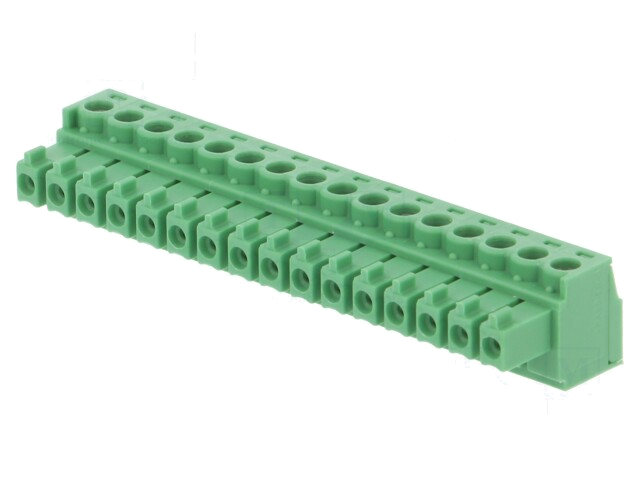 Ontkoppelbare terminal strip; 3,81mm; banen: 16; recht; stekker