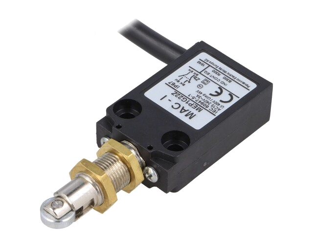 Eindschakelaar; pen met metalen rol Ø10,4mm; NO + NC; 5A; IP67